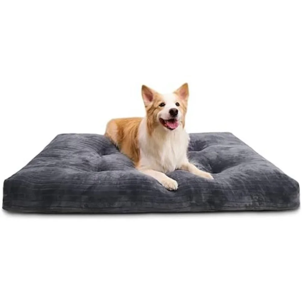 Dog Crate Bed Washable Dog Beds for Large Dogs Deluxe Thick Flannel Fluffy Comfy